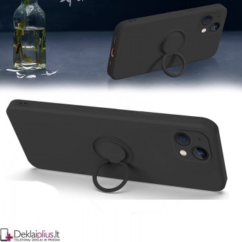 Vennus švelnaus silikono dėklas su žiedu - juodas (Apple Iphone 13) Vennus švelnaus silikono dėklas su žiedu - juodas (Apple Iphone 13)